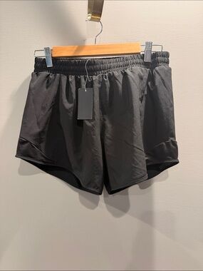Women's Black Athletic Shorts with Elastic Waistband